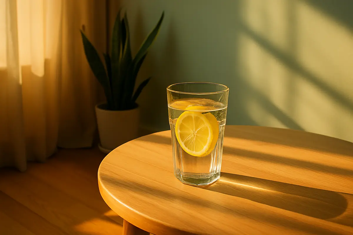 Matin en douceur avec lumière naturelle et tasse de thé POZADO
